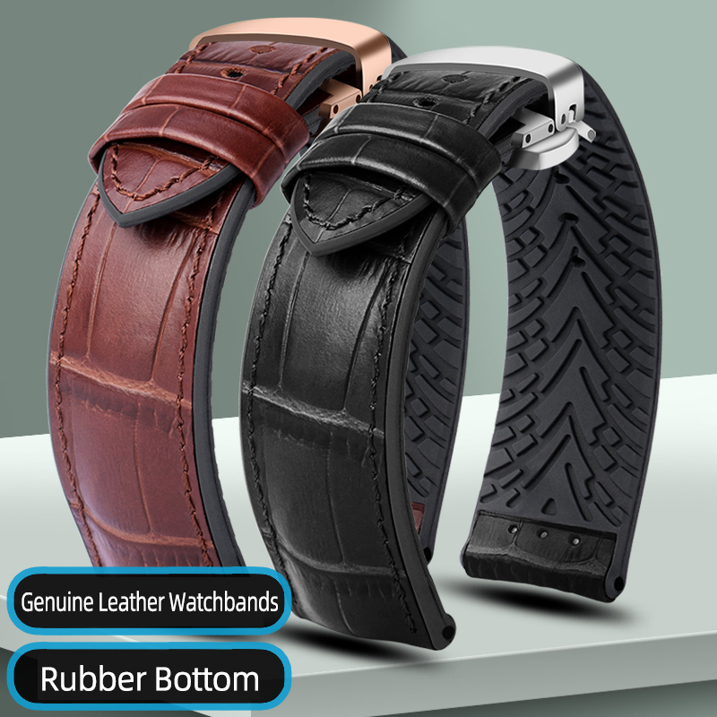 Luxury Watch Jaeger Lecoultre - Genuine Leather Watchbands 19/20/21/22mm Rubber Bottom