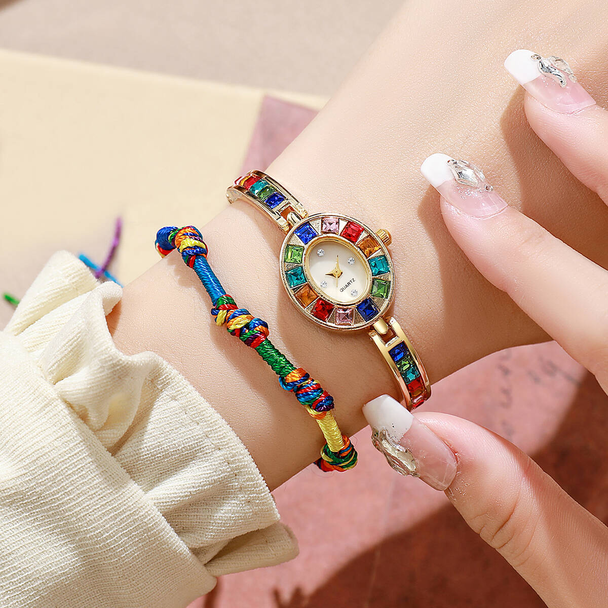2PCS/Set Luxury Rhinestone Wom - огляд і ціна Luxury Watch Safe