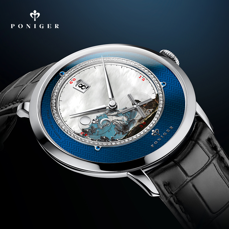 PONIGER Men Automatic Watch 41 - огляд і ціна Luxury Watch Second Hand